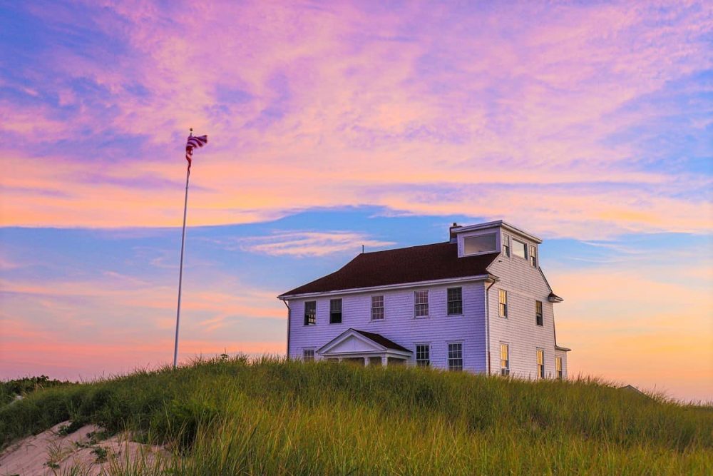 House at Race Point Beach during sunset.