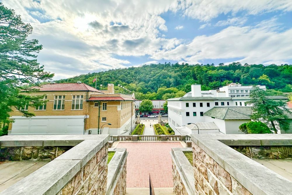 Stone terrace in Hot Springs National Park, Arkansas